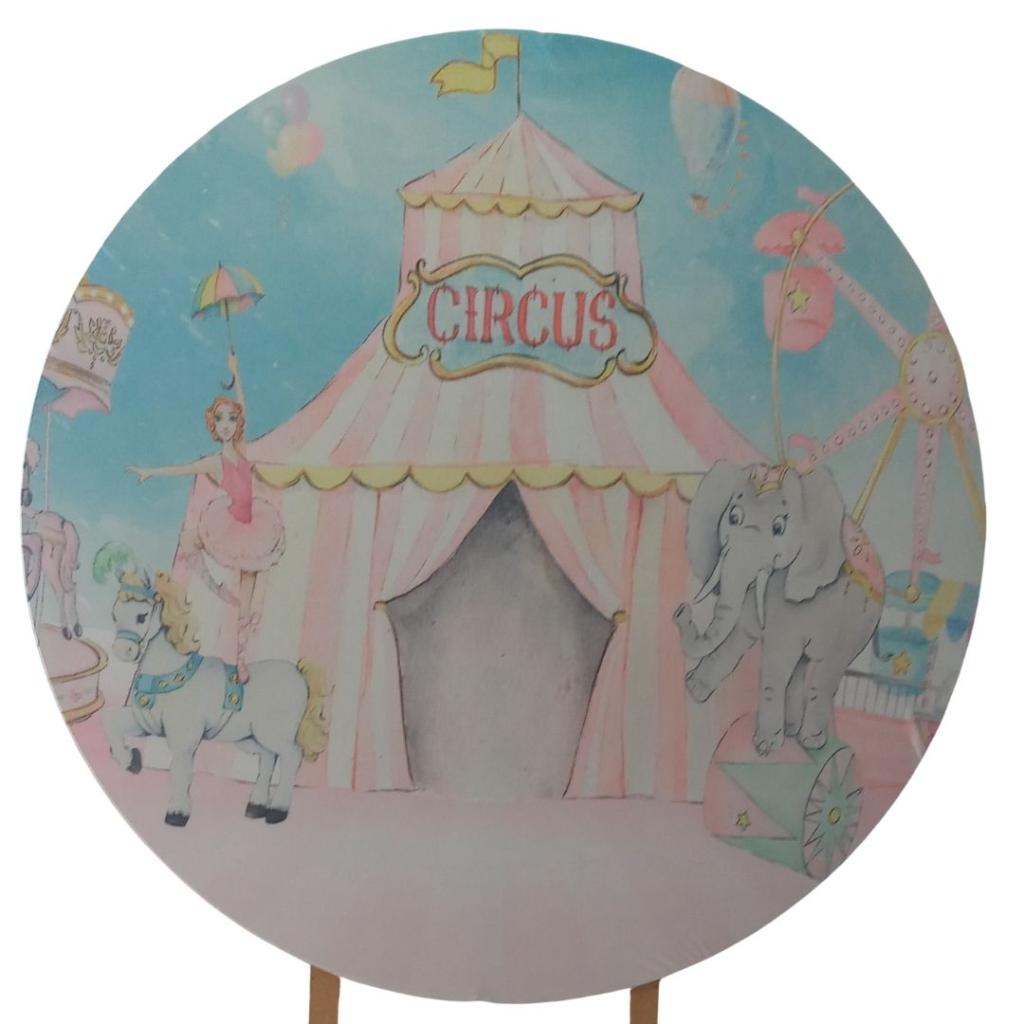 Capa Para Painel Circo Rosa 1,50M. - Rocha Decorações
