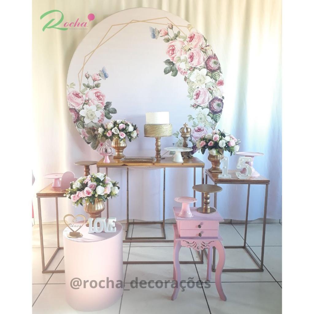 Floral Rosa E Dourado Kit41270 - Rocha Decorações