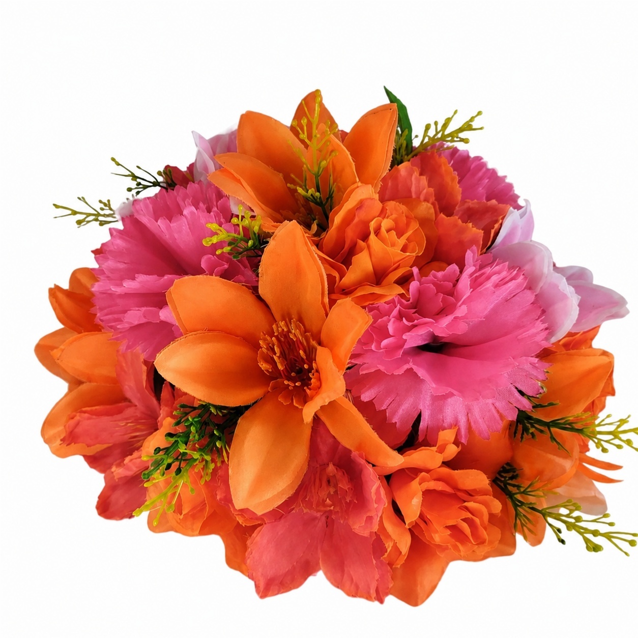 Arranjo de Flor Montado Laranja E Pink - Rocha Decorações Pegue e Monte Itatiba