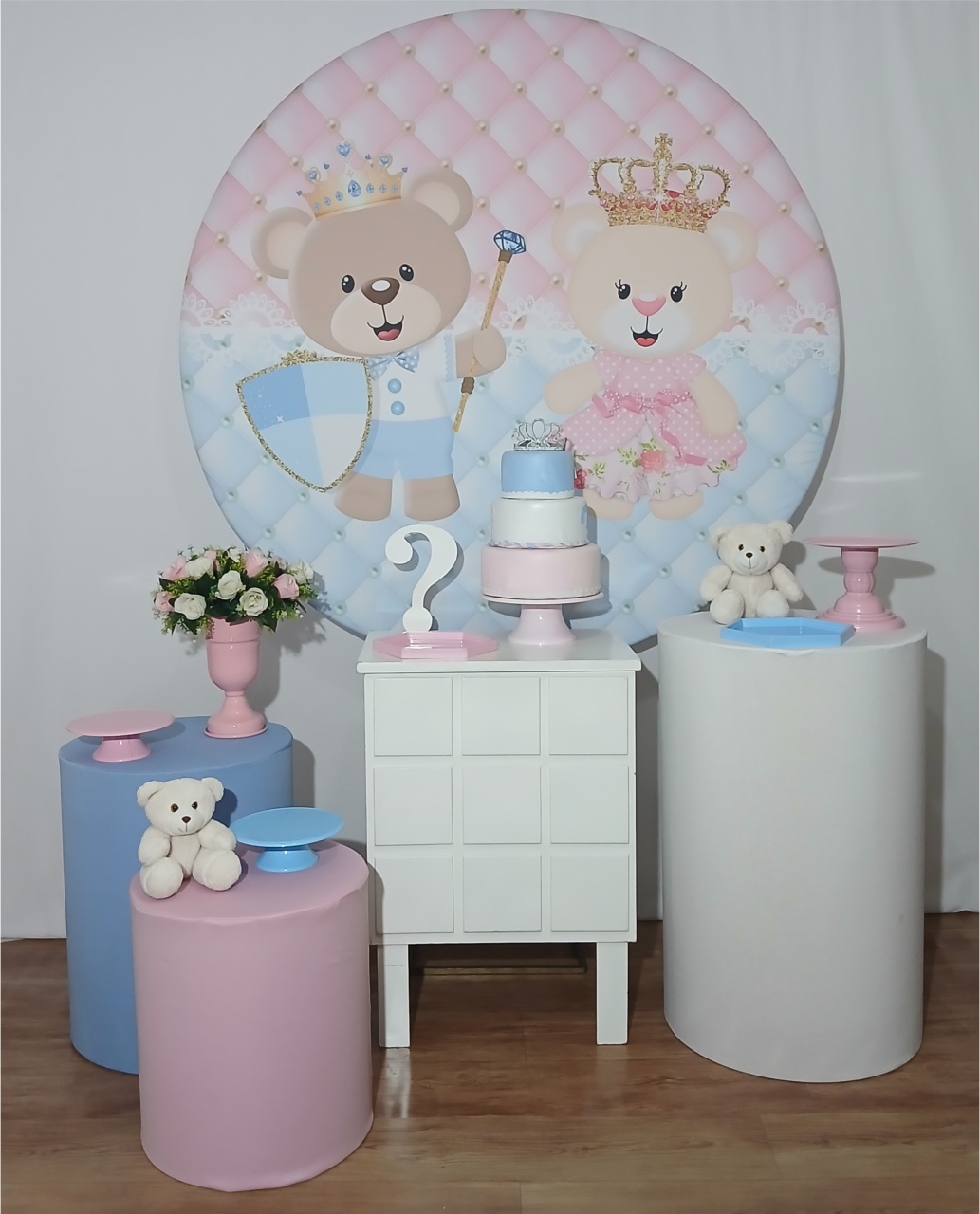 Realeza Azul E Rosa Cha Revelação Kit Plus - Rocha Decorações