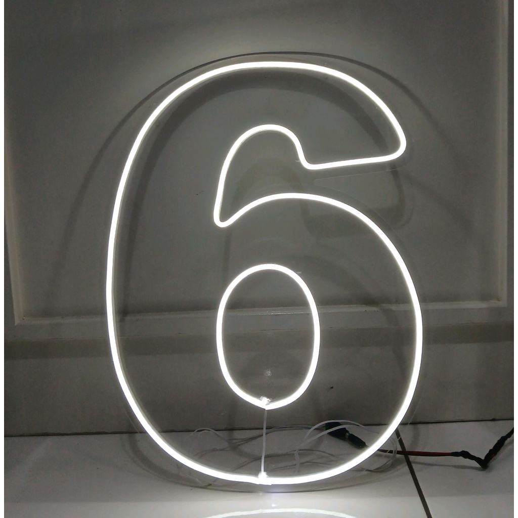 Numero Seis "6" Luminoso 0,50Cm - Rocha Decorações