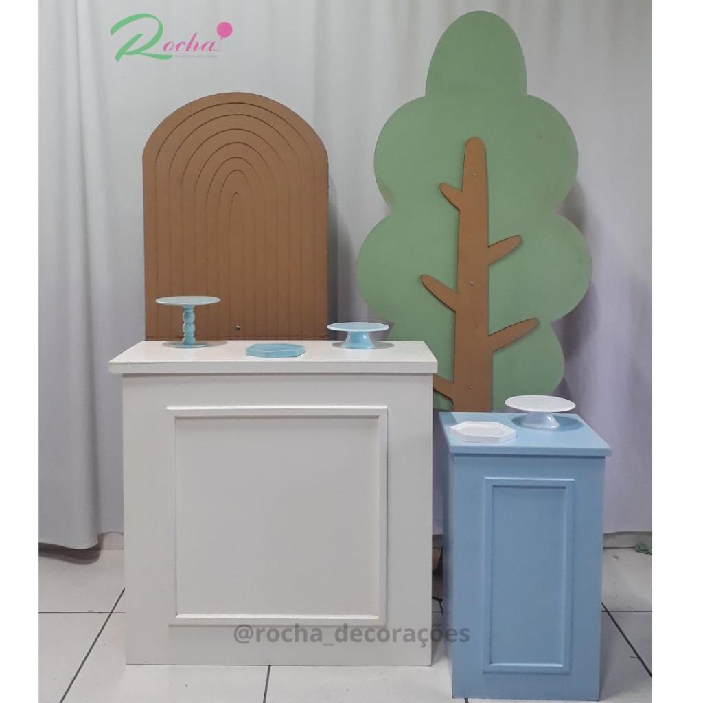 Azul E Branco Com Painel Arvore Base Para Inlcuir Tema - Rocha Decorações