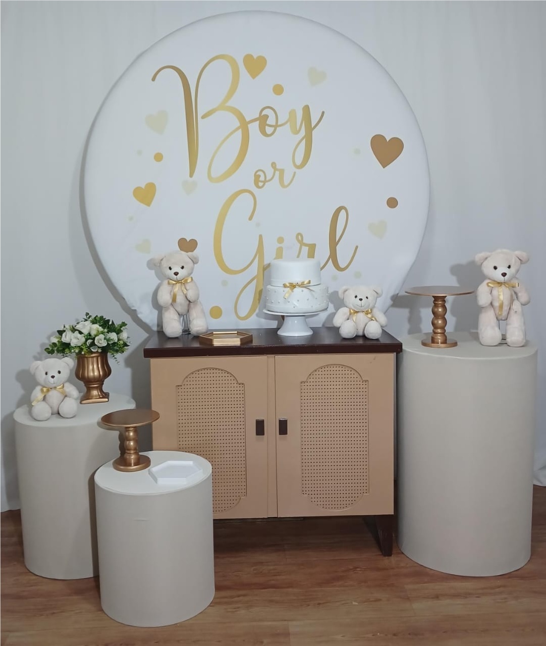 REVELAÇÃO BRANCO E DOURADO. KIT PLUS