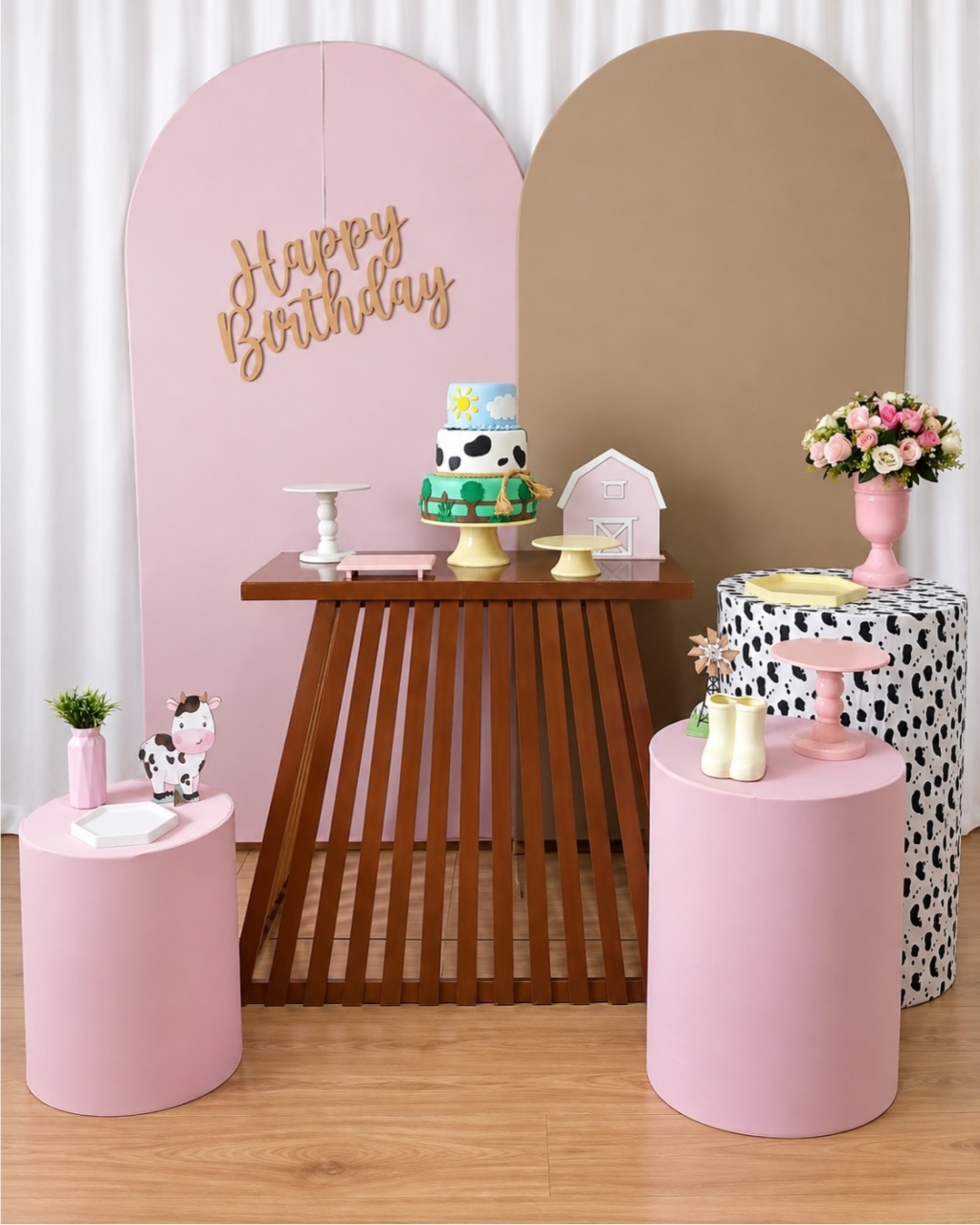 Fazendinha Rosa Composição K-9609 - Rocha Decorações Pegue e Monte Itatiba