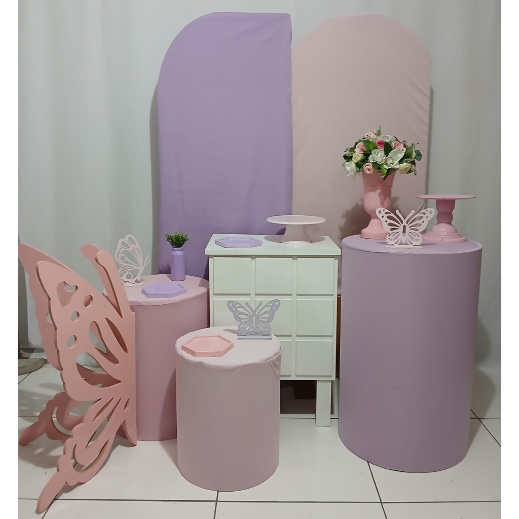 Borboleta Rosa E Lilás - Rocha Decorações
