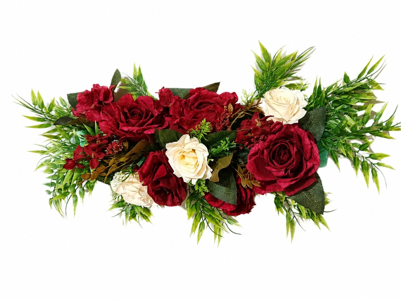 Arranjo de Flores Montado Para Painel Marsala E Nude 50Cm - Rocha Decorações Pegue e Monte Itatiba
