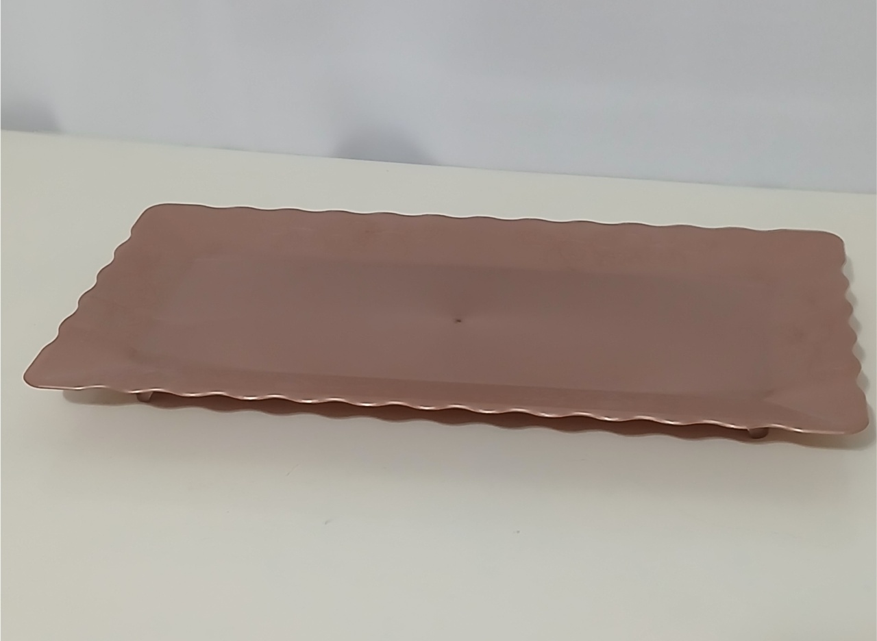 Bandeja Rose Gold Retangular - Rocha Decorações