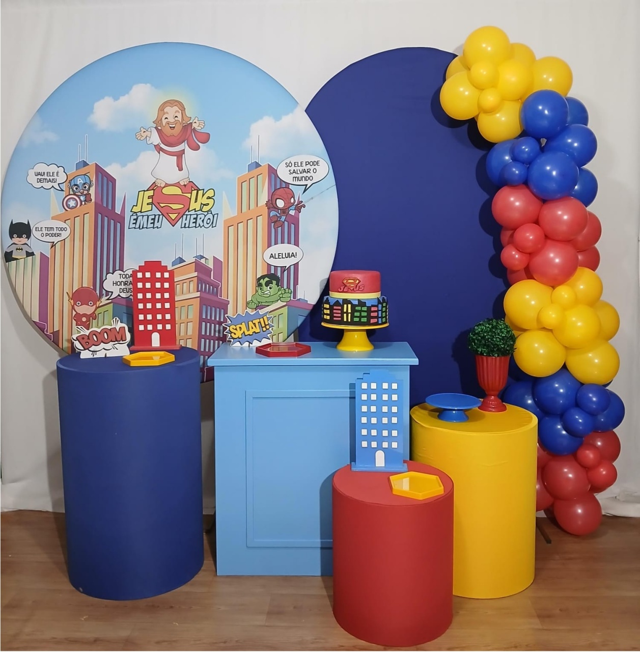 Jesus Meu Heroi Kit Master Com Balão 2 Metros - Rocha Decorações