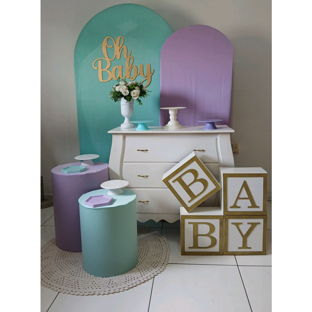 Oh Baby Revelação Ii Lilas E Verde Composição - Rocha Decorações