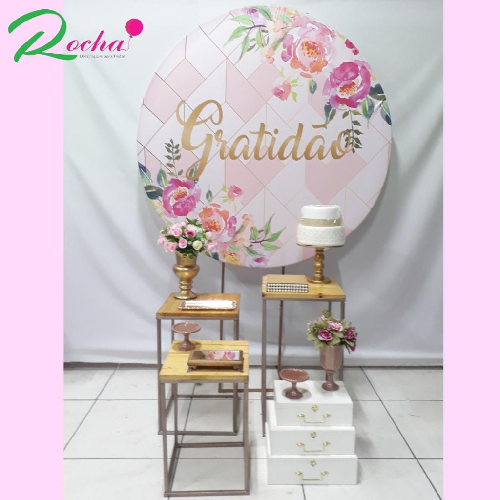 Gratidão Rosa E Dourado Composição 40079 - Rocha Decorações