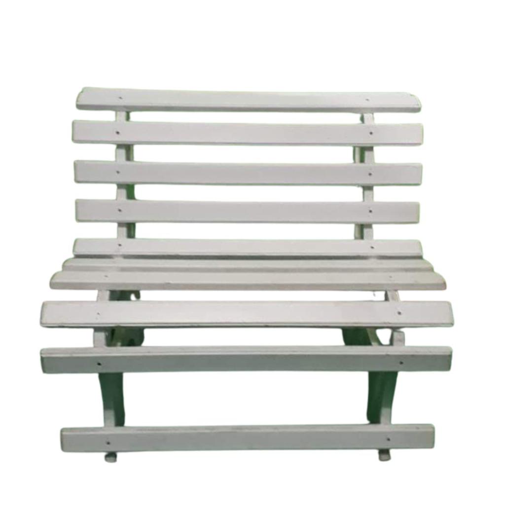 Banco Mdf de Praça Branco - Branco - Rocha Decorações