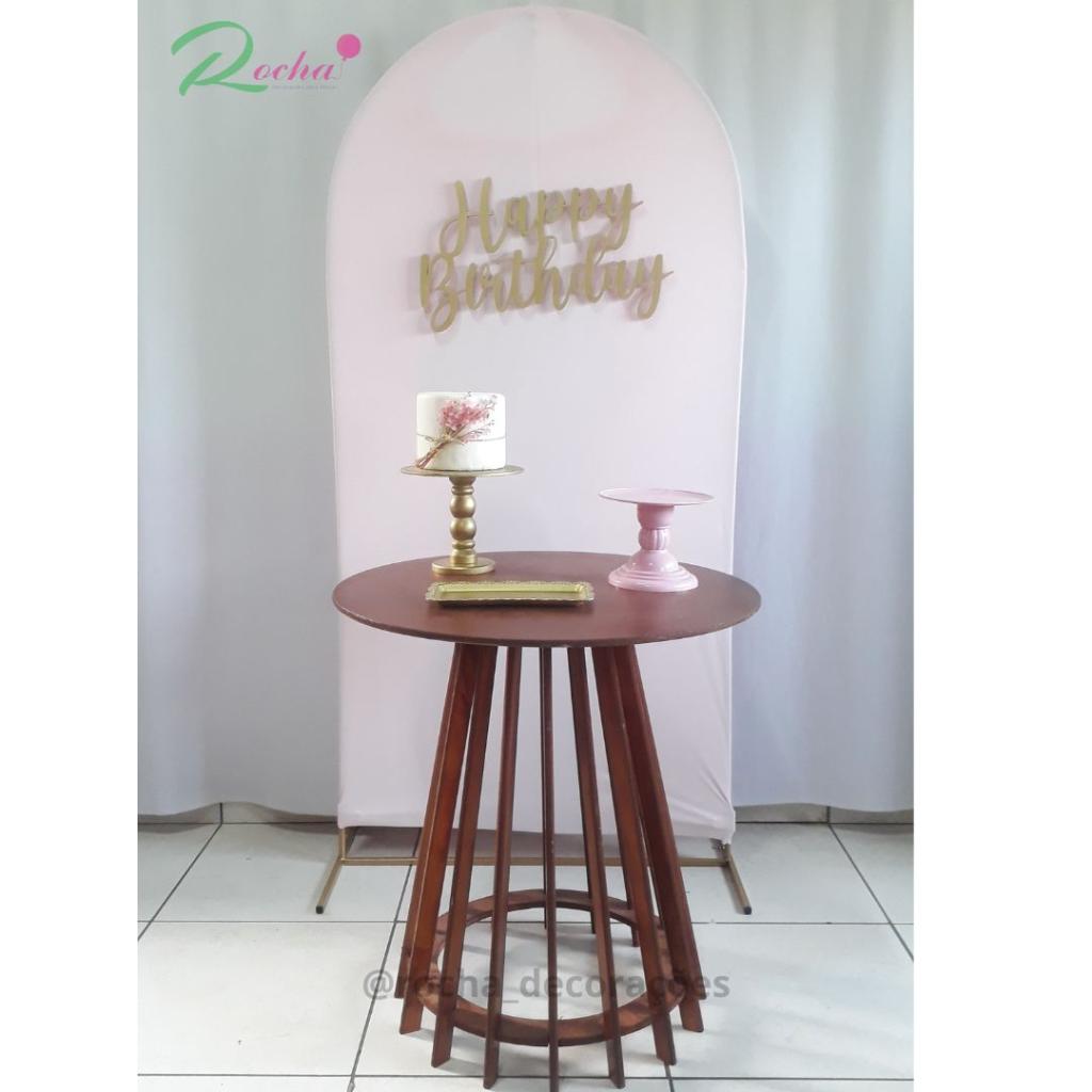 Happy Birthday Rosa E Dourdado Composição - Rocha Decorações