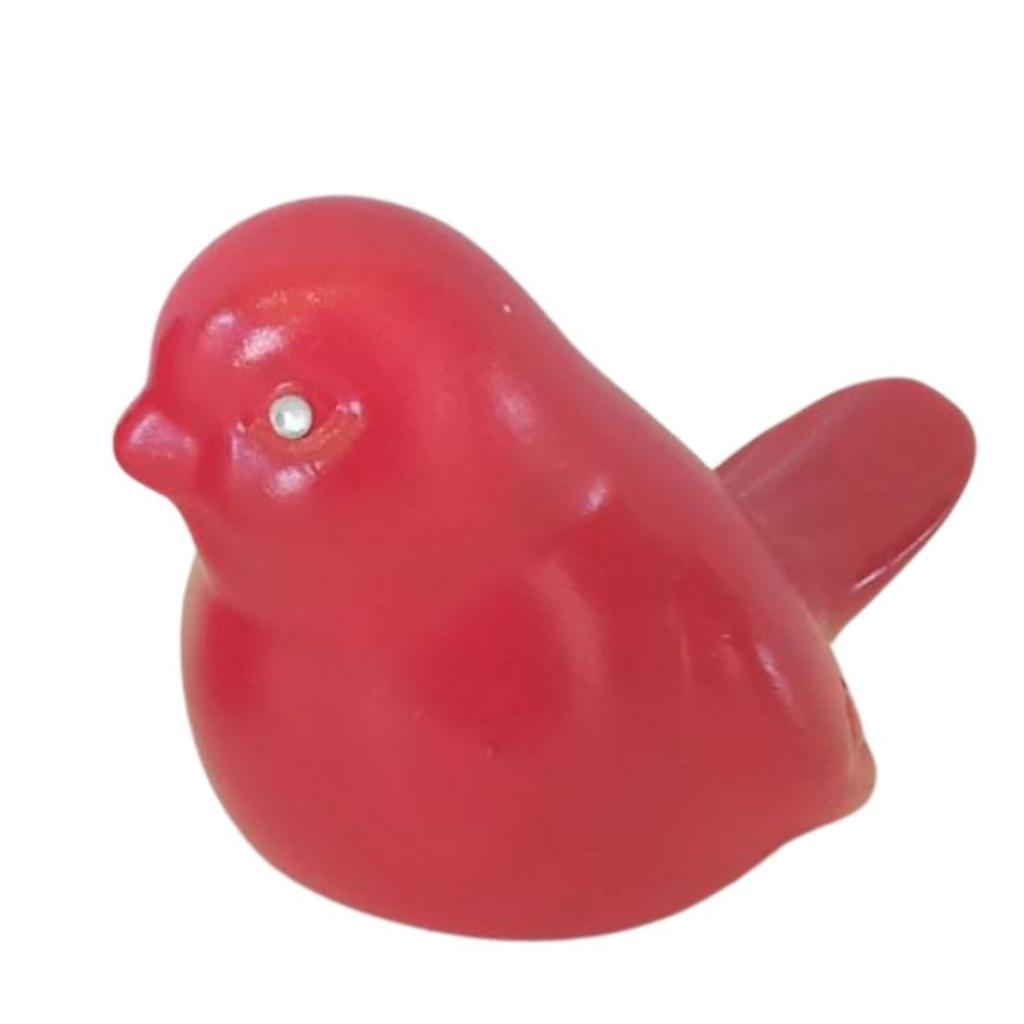 Passaro Vermelho Cerâmica - Rocha Decorações