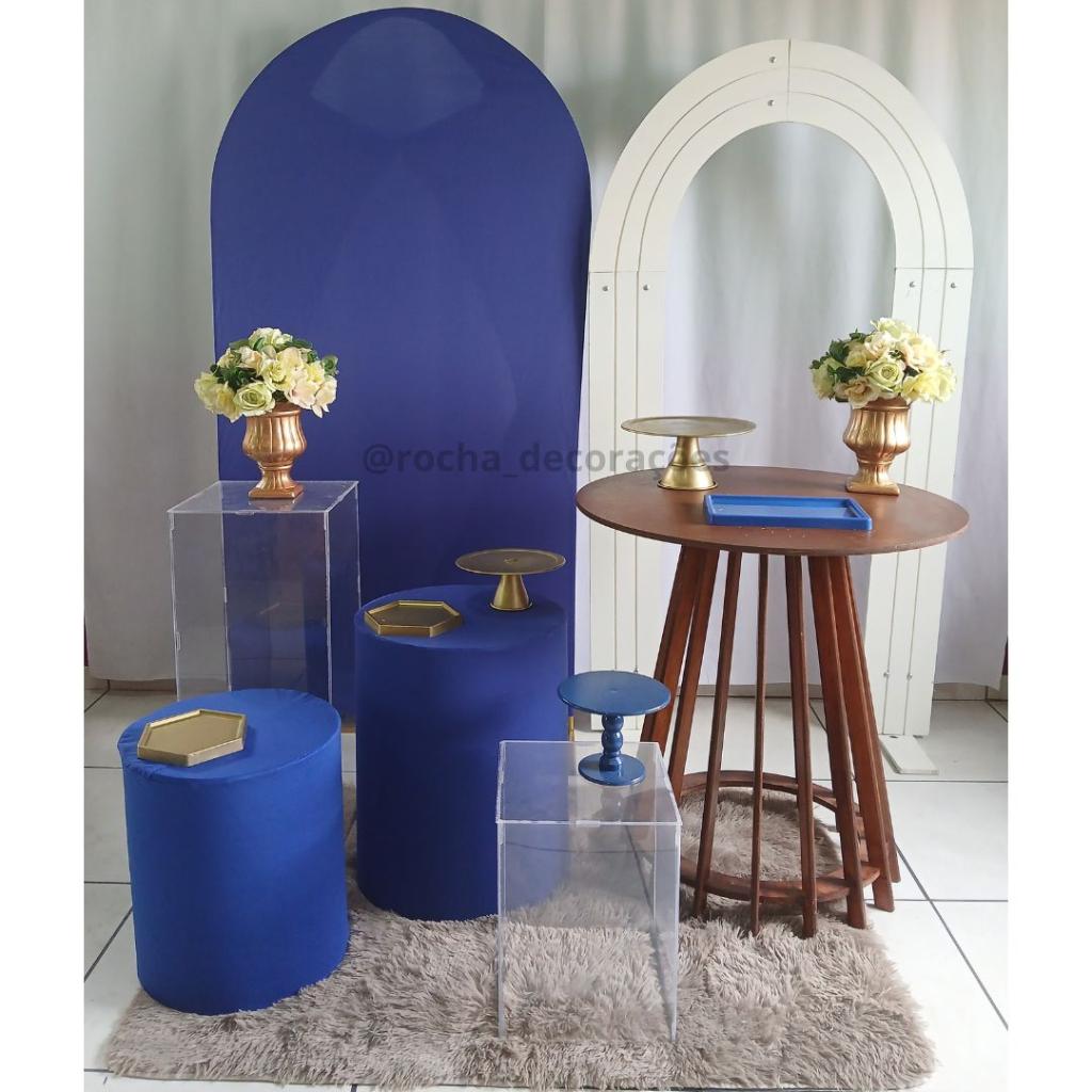 Azul, Dourado E Branco Composição - Rocha Decorações