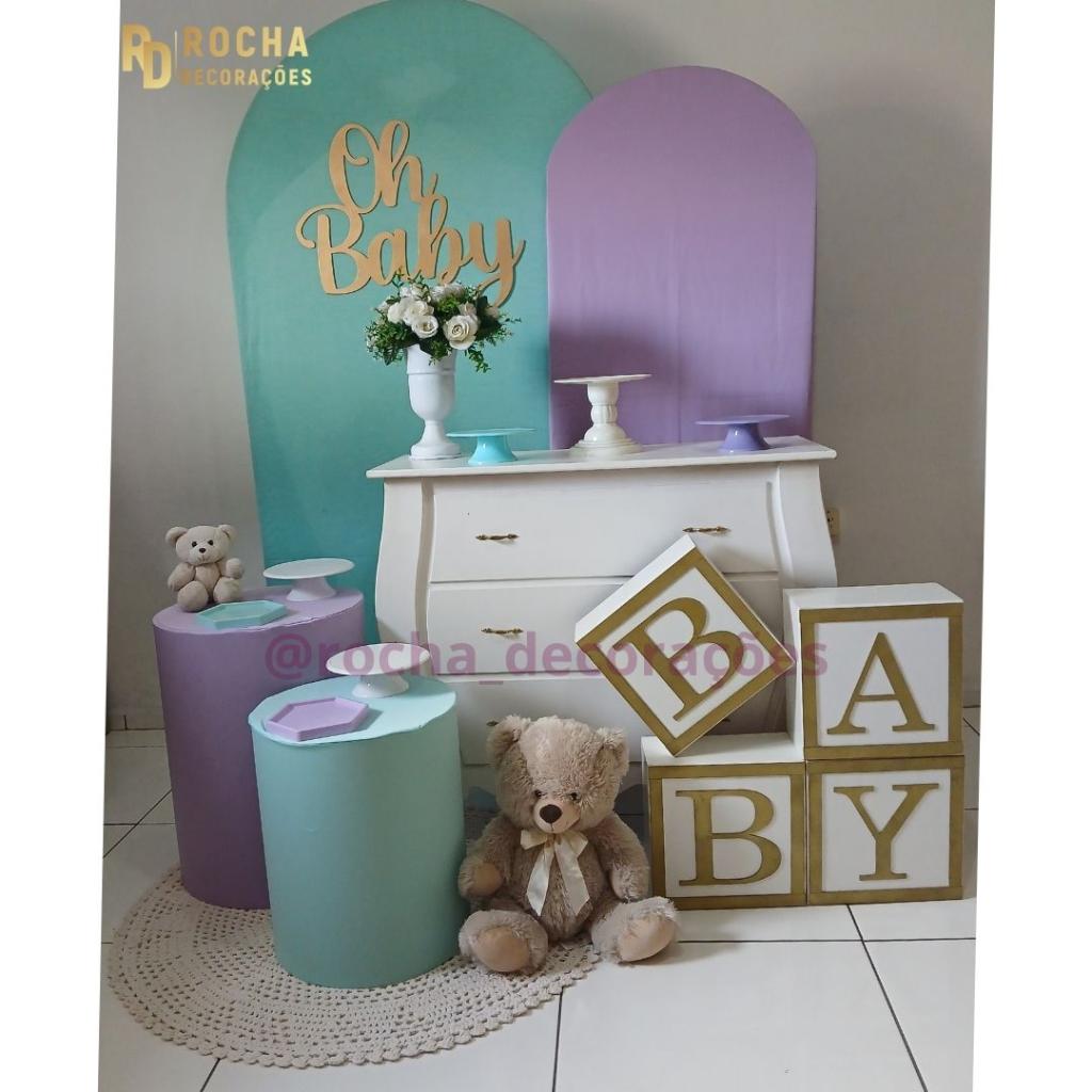 Oh Baby Revelação Lilás E Verde Composição - Rocha Decorações