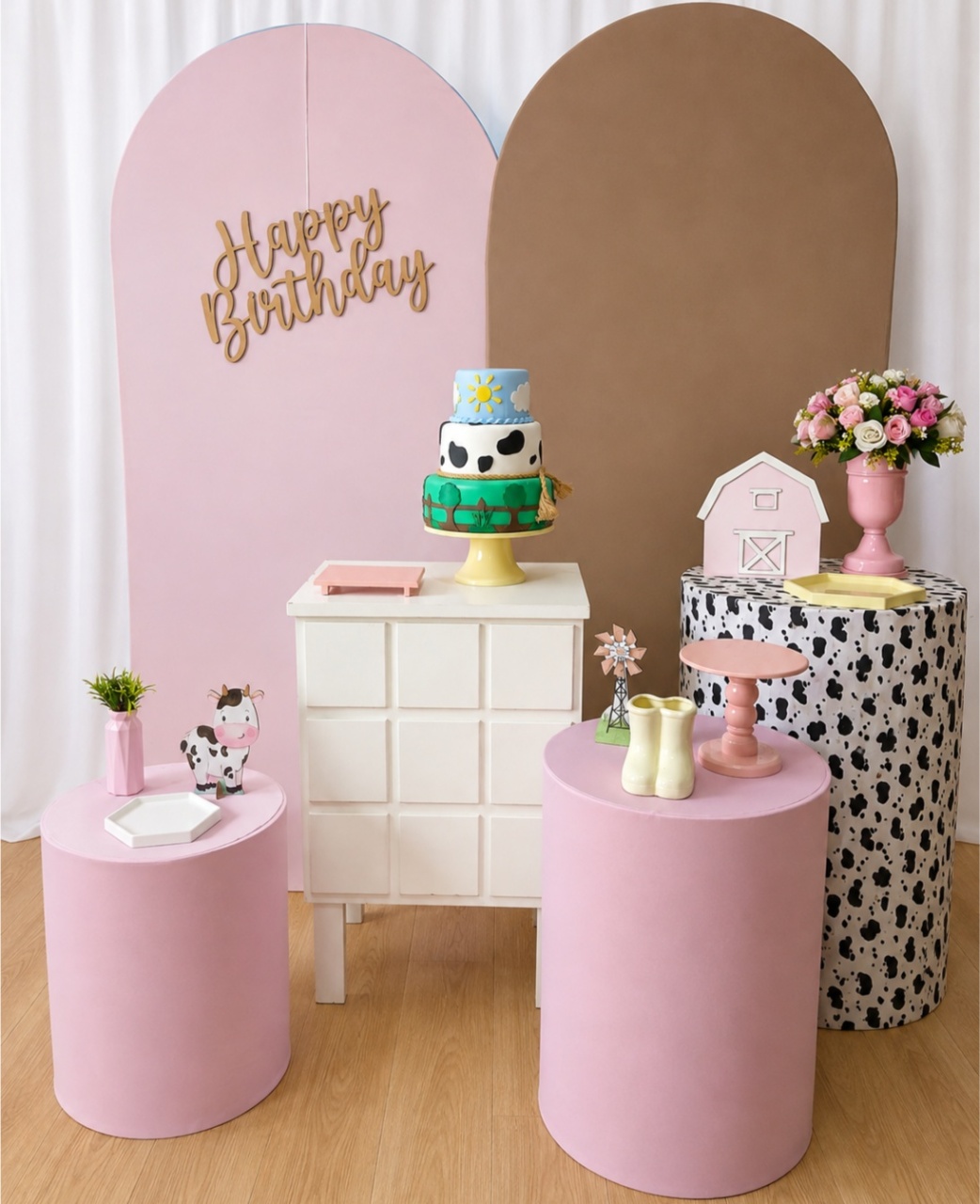 Fazendinha Rosa Composição 0054 - Rocha Decorações Pegue e Monte Itatiba