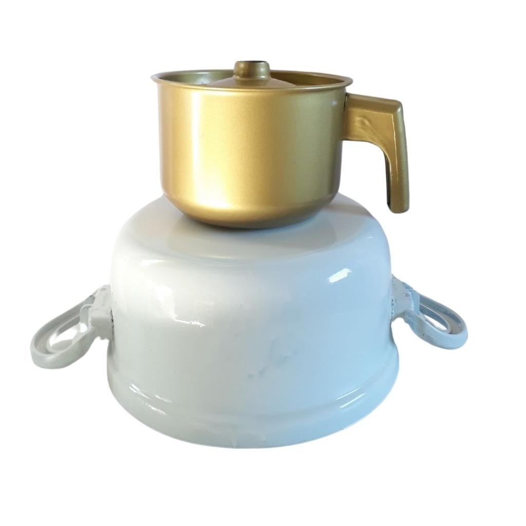 Panela Para Enfeite Branca Ou Dourada - Rocha Decorações