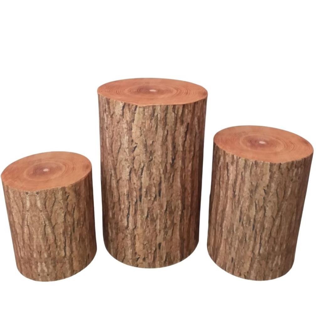 Trio de Cilindro + Capa de Tronco - Rocha Decorações