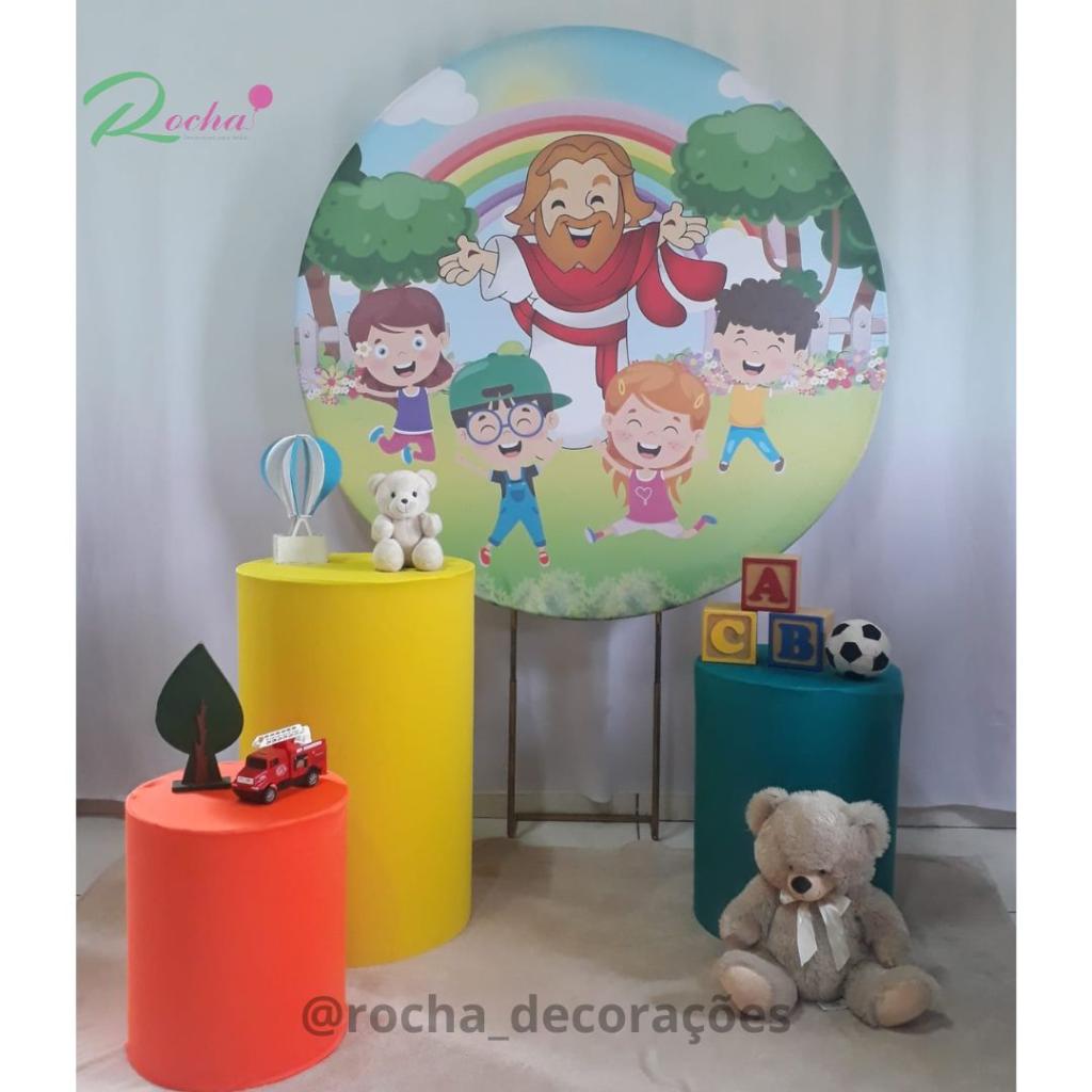 Jesus E As Crianças, Dias das Crianças Cenario Para Foto Composição 40989 - Rocha Decorações