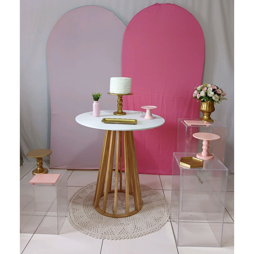 Rosa Pink E Dourado Composição - Rocha Decorações
