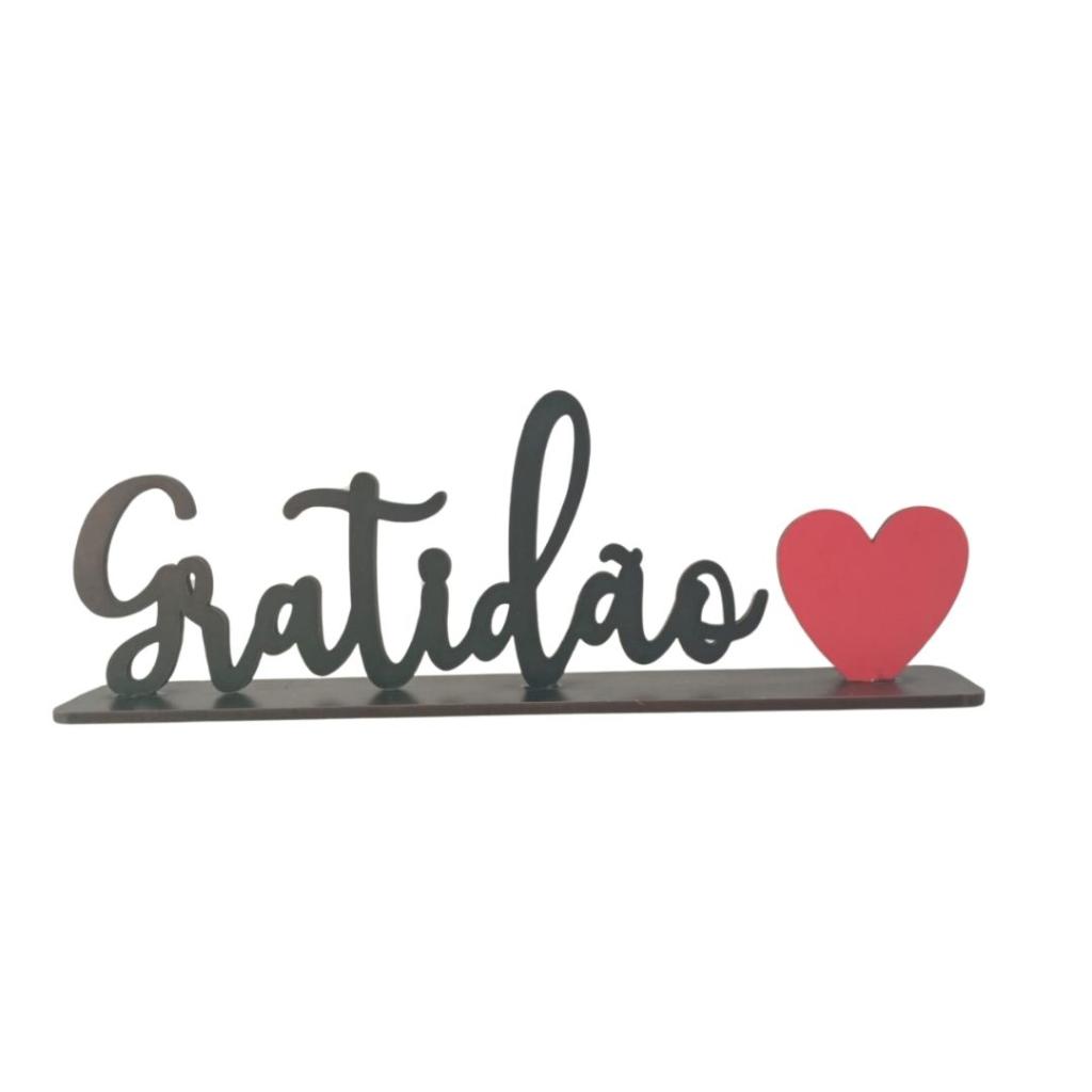 Gratidão Display - Preto - Rocha Decorações