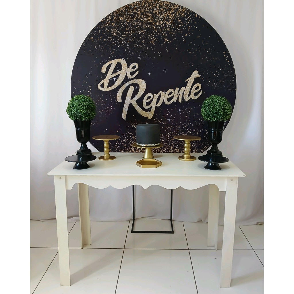 de Repente Preto E Dourado - Rocha Decorações