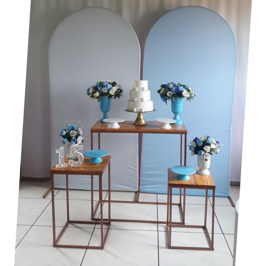Azul  E Branco Quinze Anos Composição 0059 - Rocha Decorações