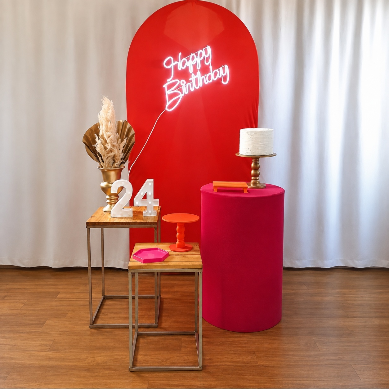 Laranja E Pink Composição K6829 - Rocha Decorações Pegue e Monte Itatiba