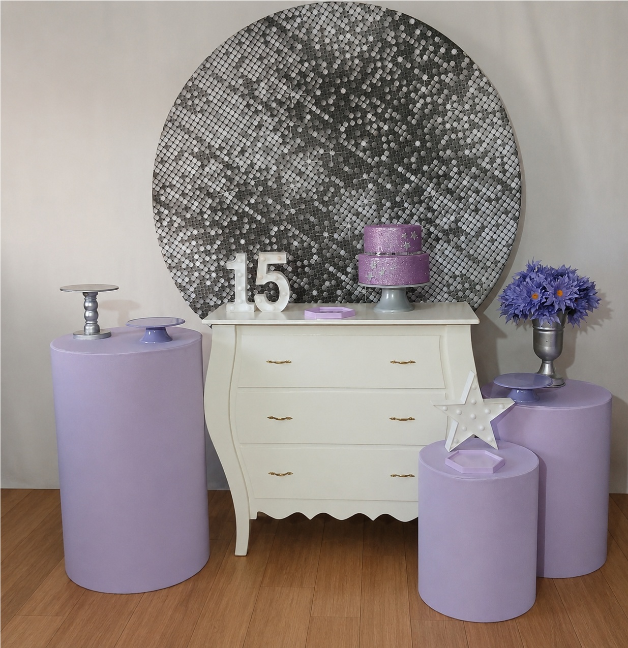 LILAS E PRATA 15 ANOS KIT PLUS