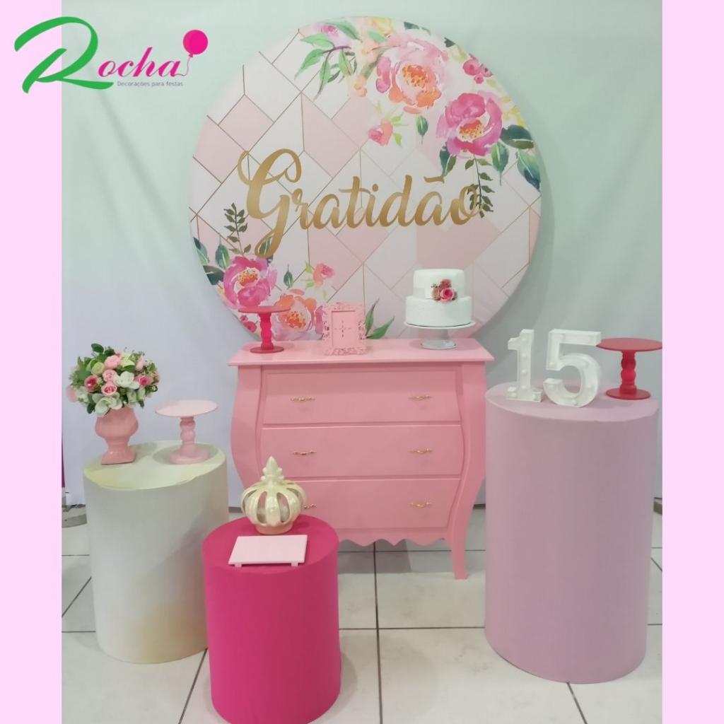Gratidão Rosa E Branco Composição - Rocha Decorações