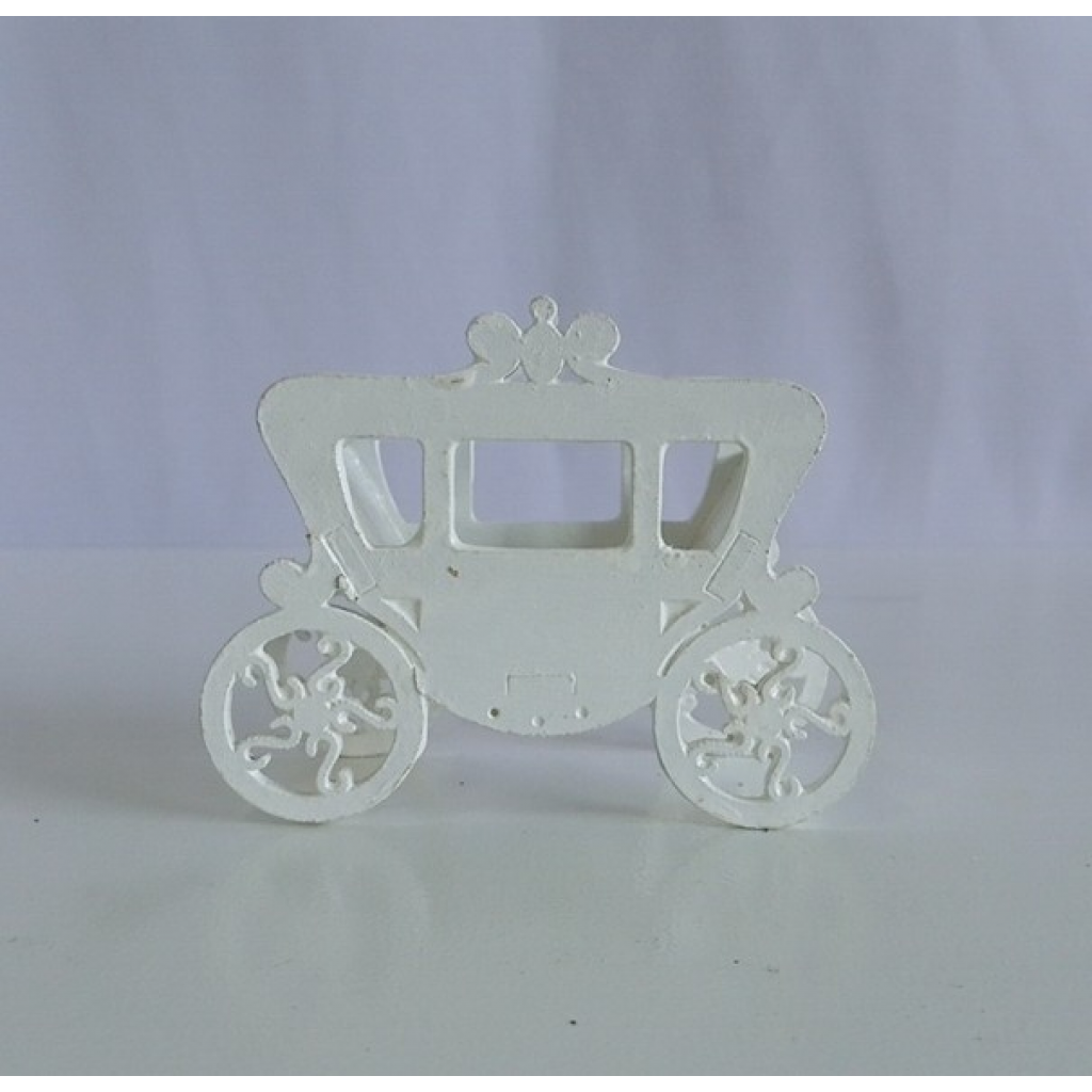 Carruagem Branca 10Cm - Branco - Rocha Decorações