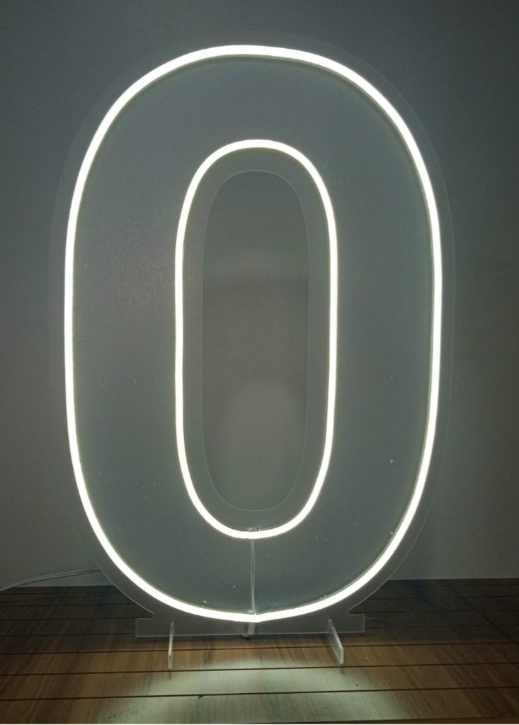 Numero Zero "0" Luminoso 0,60Cm - Rocha Decorações