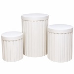 Trio de Cilindro Ripado Branco G - imagem 1