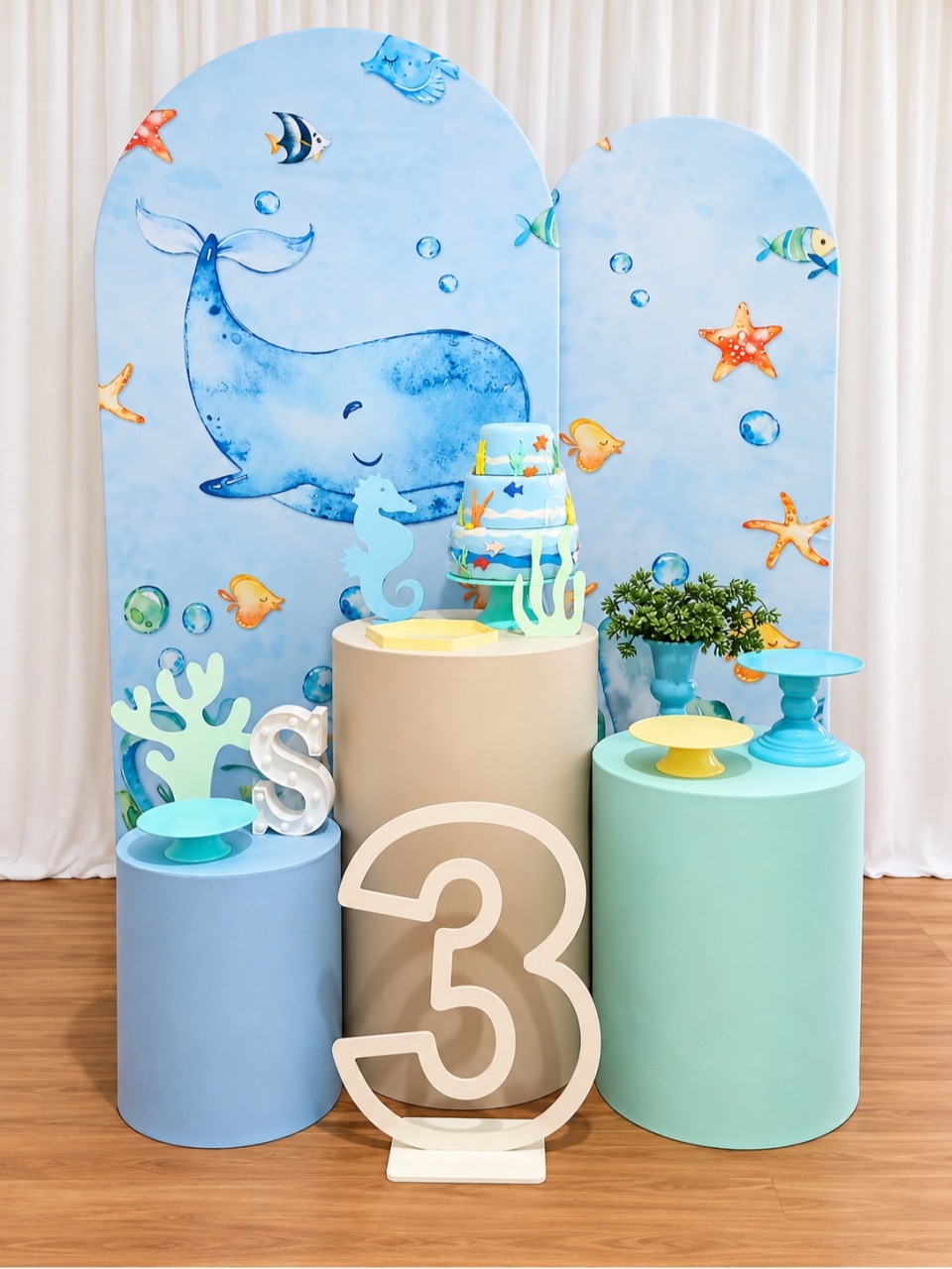 Fundo Do Mar Menino Duo Romano - Rocha Decorações Pegue e Monte Itatiba