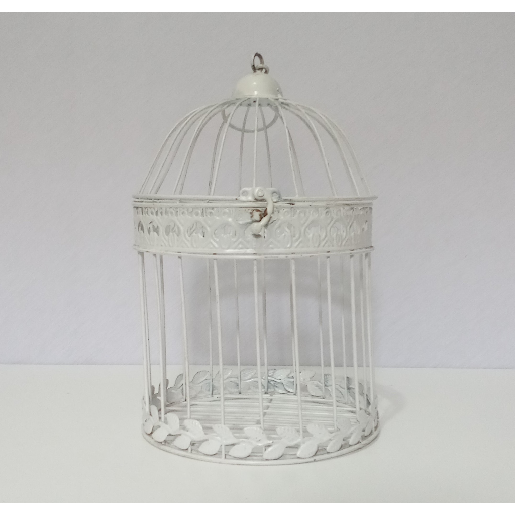 Gaiola Branca 35Cm - Branco - Rocha Decorações