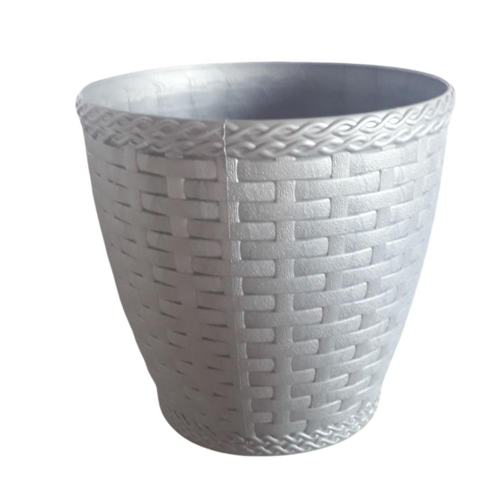 Cachepot Vaso Cinza - Rocha Decorações