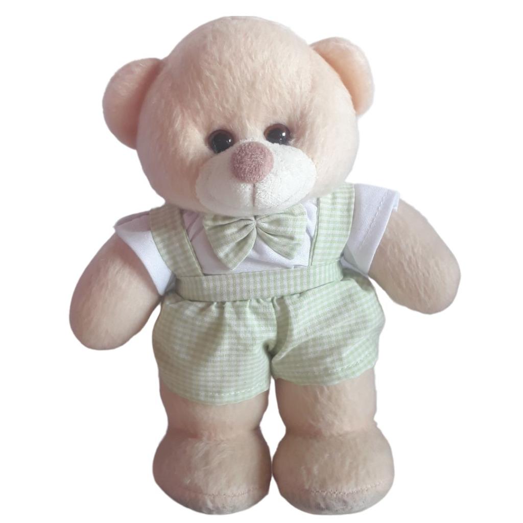 Urso Menino Verde Pelucia - Rocha Decorações