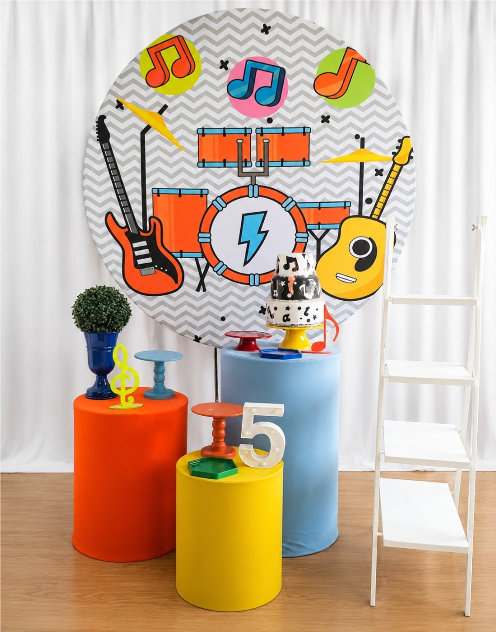 Bateria, Instrumentos Musicais, Musica Kit Essencial + Escada - Rocha Decorações Pegue e Monte Itatiba