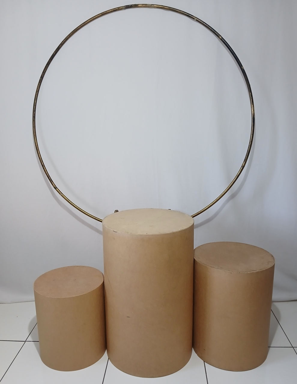 Trio de Cilindros + Estrutura de Ferro 1,50M. - Rocha Decorações