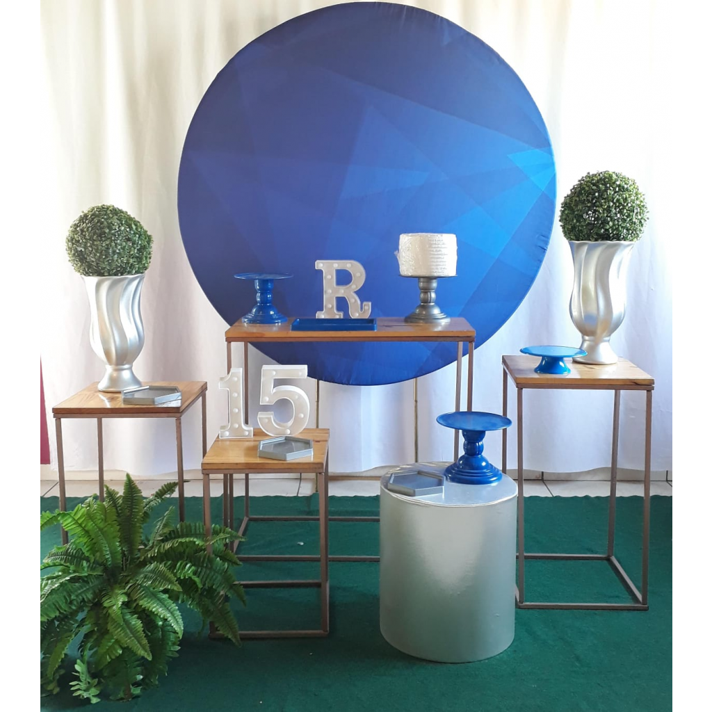 Geométrico Azul Composição - Rocha Decorações