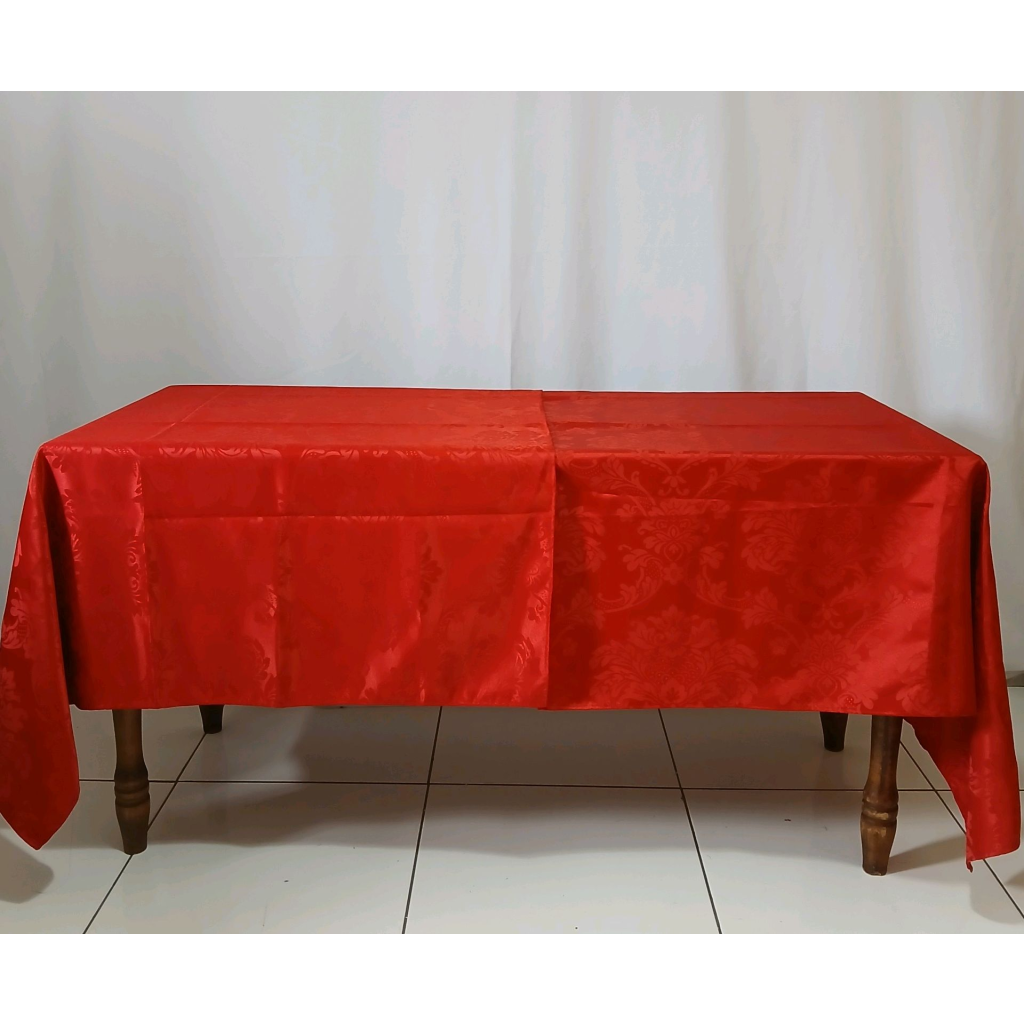 Toalha de Mesa Jaquard Vermelha 1,40M X 1,40M - Vermelho - Rocha Decorações