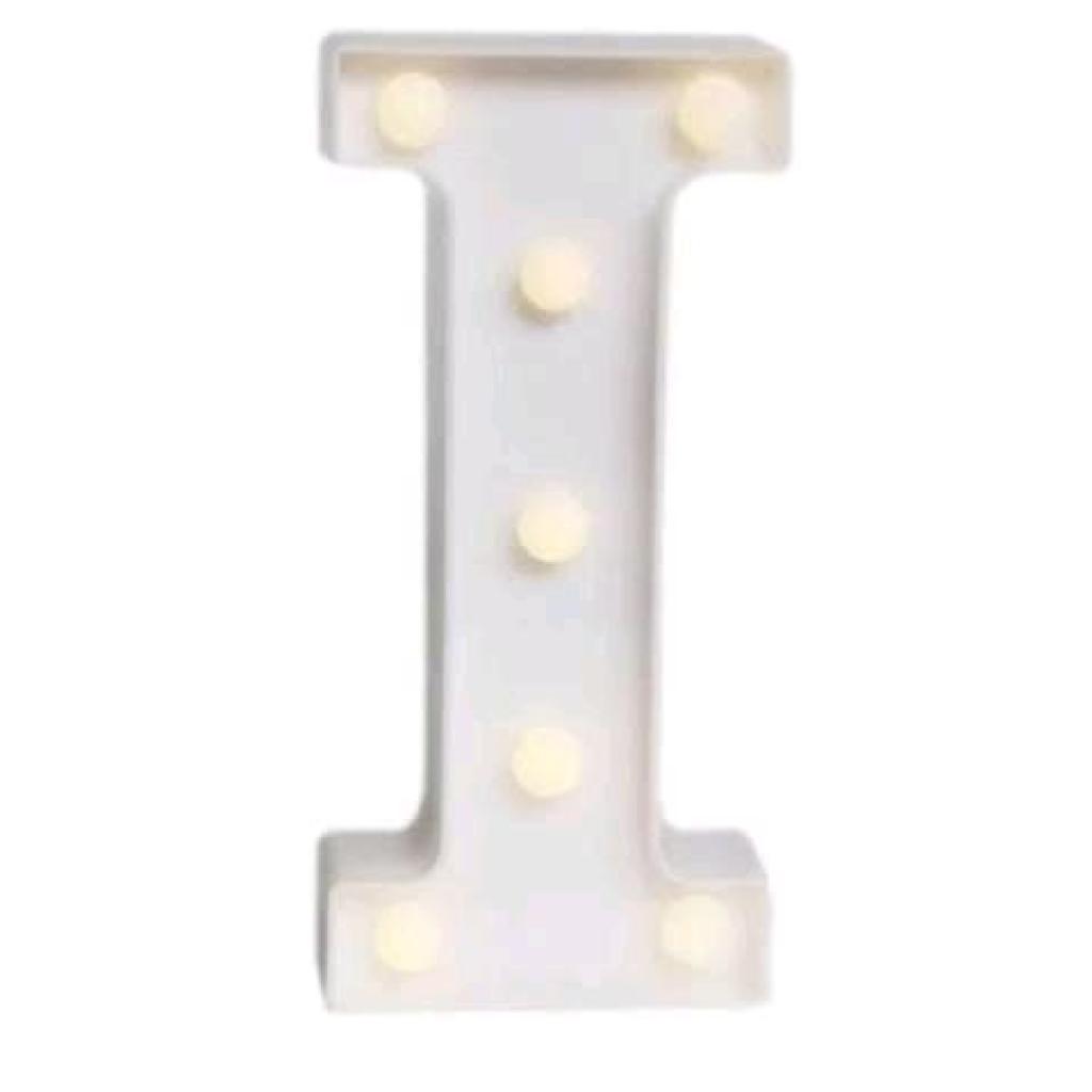 Letra "I" Luminoso Led 0,22Cm (Não Acompanha Pilha) - Branco - Rocha Decorações