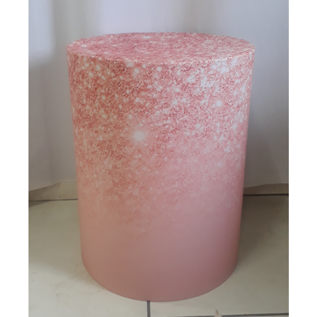 Capa Cilindro Sublimada Glitter Rose P - Rose Gold - Rocha Decorações
