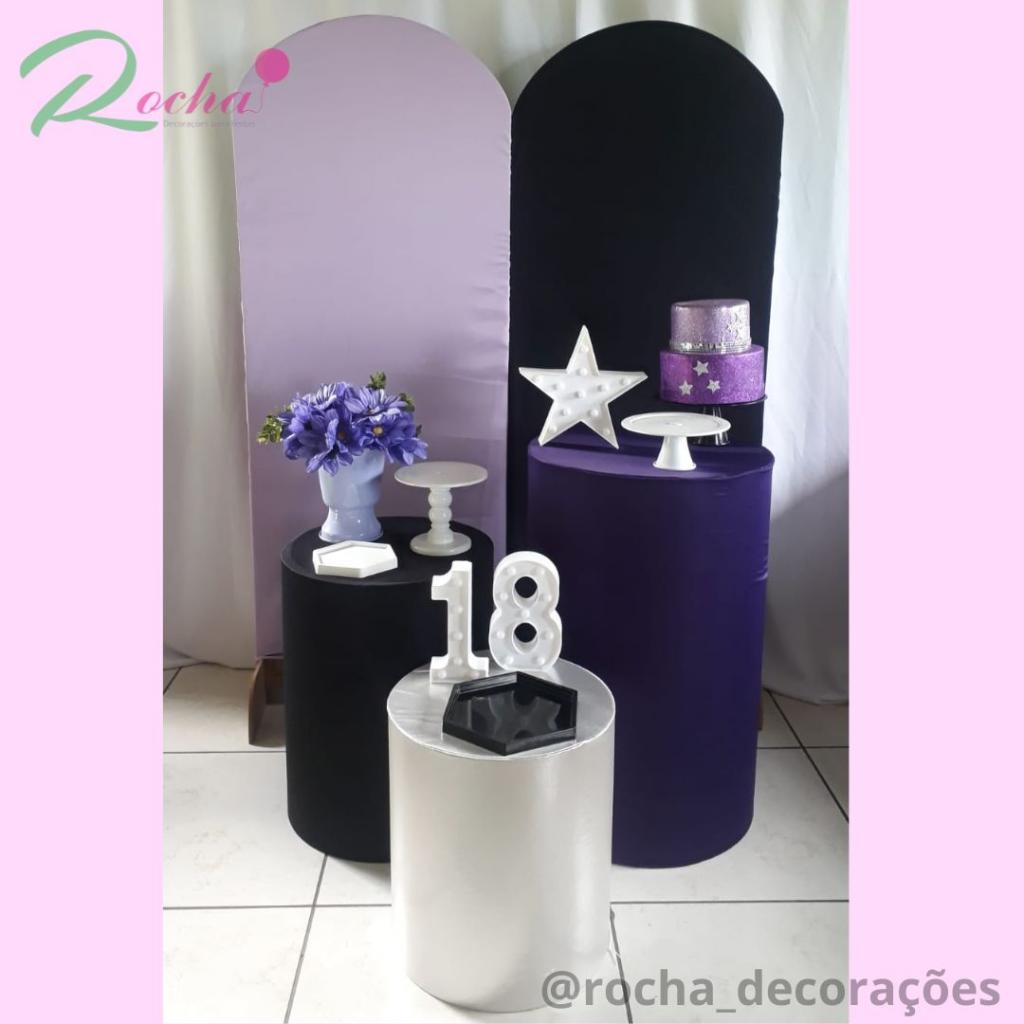 Lilas E Preto Composição - Rocha Decorações