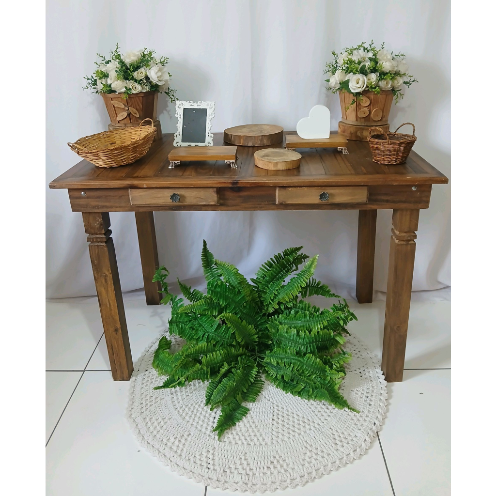 Rustico E Branco Batismo Composição - Rocha Decorações