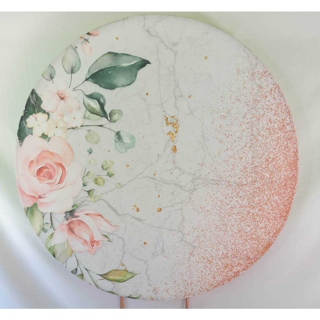 Capa Para Painel Floral Glitter Salmão 1,50M. - Rocha Decorações