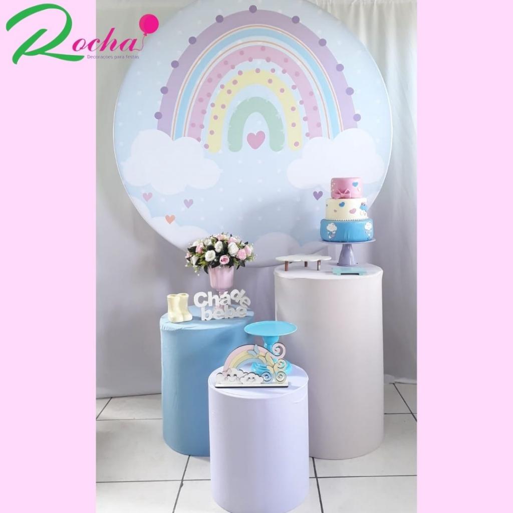Arco Iris Para Chá de Bebê Menina Kit Essencial - Rocha Decorações