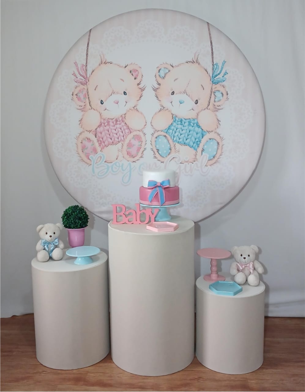 URSO REVELAÇÃO AZUL E ROSA KIT ESSENCIAL