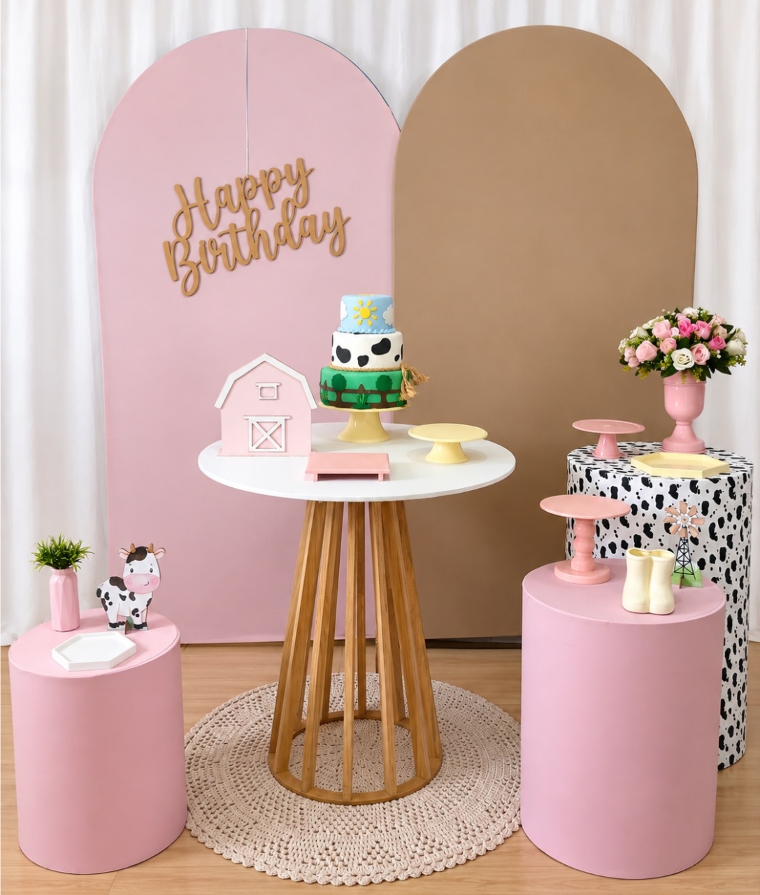 Fazendinha Rosa Composição K-6772 - Rocha Decorações Pegue e Monte Itatiba