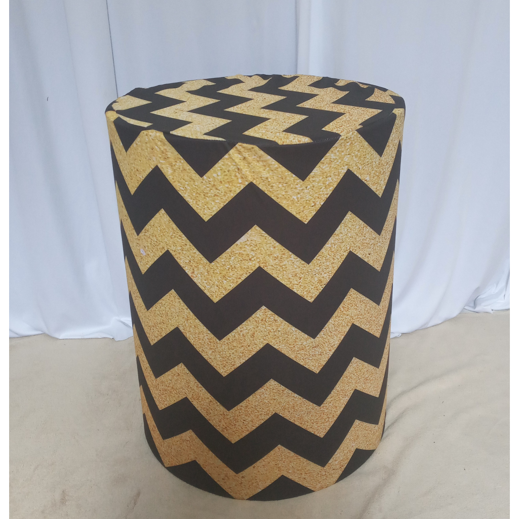 Capa Dourado E Preto Zig Zag Para Cilindro M - Rocha Decorações